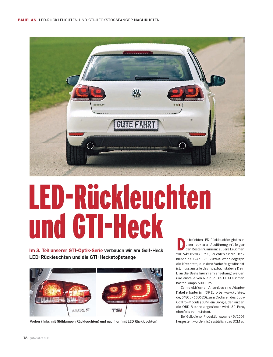 LED-Rückleuchten und GTI-Heck für Golf 6